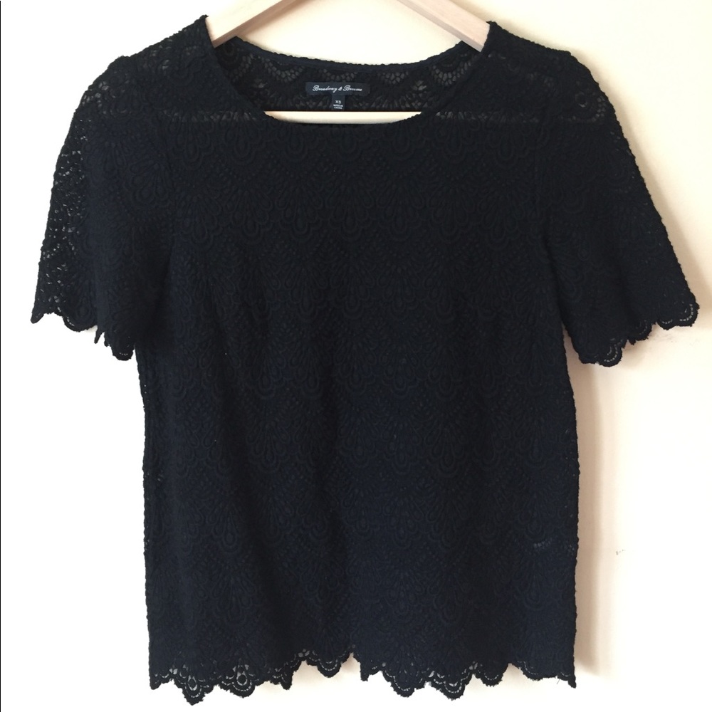 Madewell Scalloped Hem Lace Top